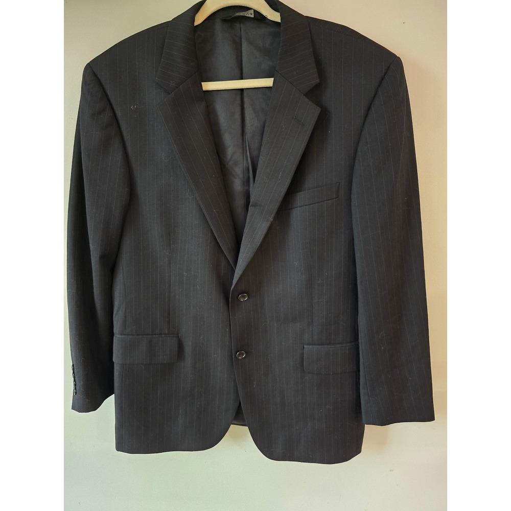 Jos. A.‎ Bank Men's Black Pinstripe Wool Two Button Blazer Business Career